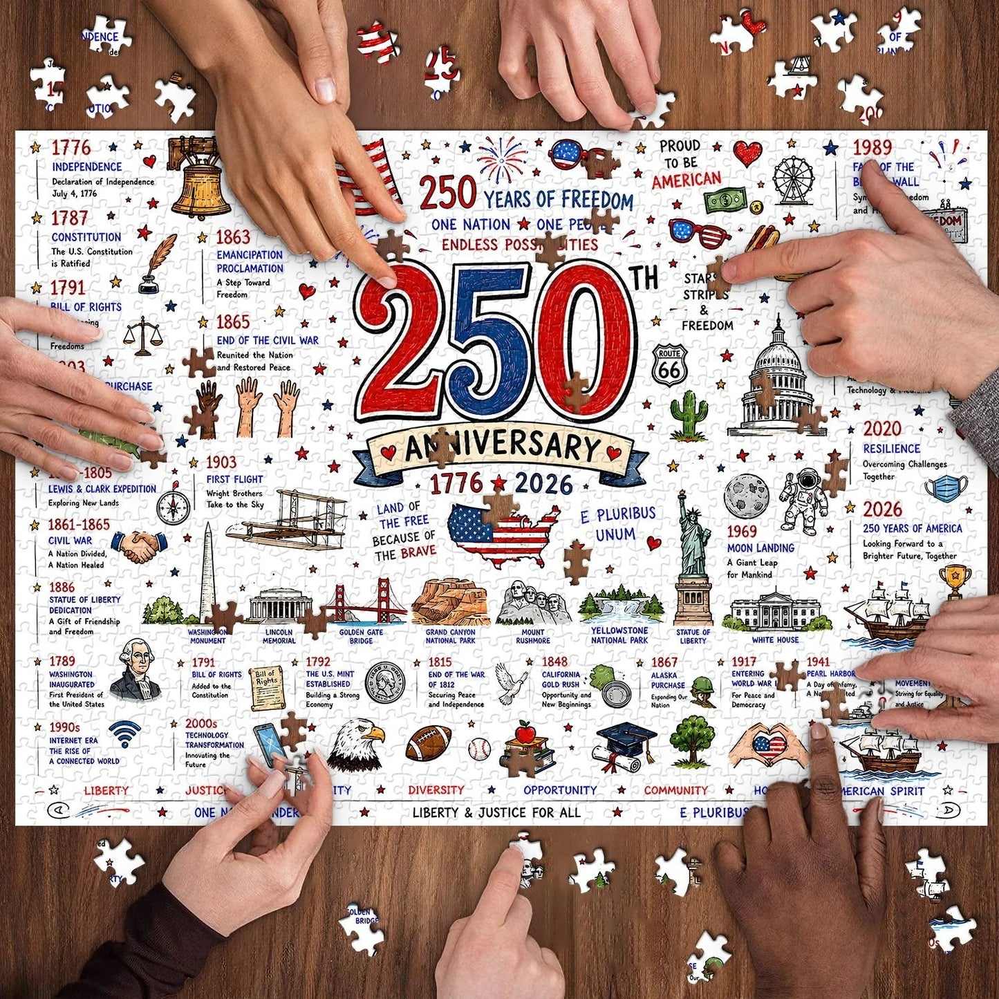 Patriotic America Jigsaw Puzzle 1000 Pieces.