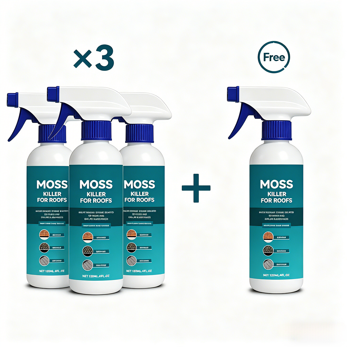 Multipurpose roof moss and algae remover