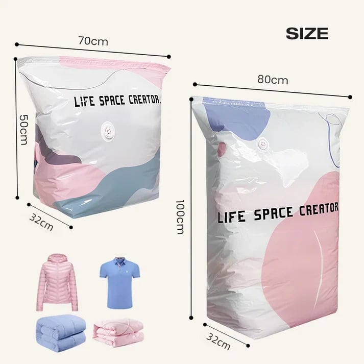 No-Pump Large Vacuum Storage Compression Bags.