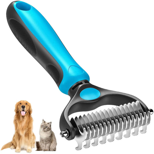 🐾🐾 Pet Grooming Brush — Painless Shedding & Detangling Com