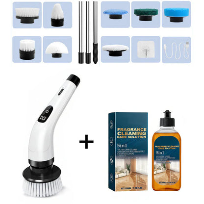 🧽 50% OFF LIMITED SALE! ✨ 9-in-1 Electric Cleaning Brush - 6 Interchangeable Heads with IPX7 Waterproof Rating for Bathroom & Car Cleaning 🚿🚗