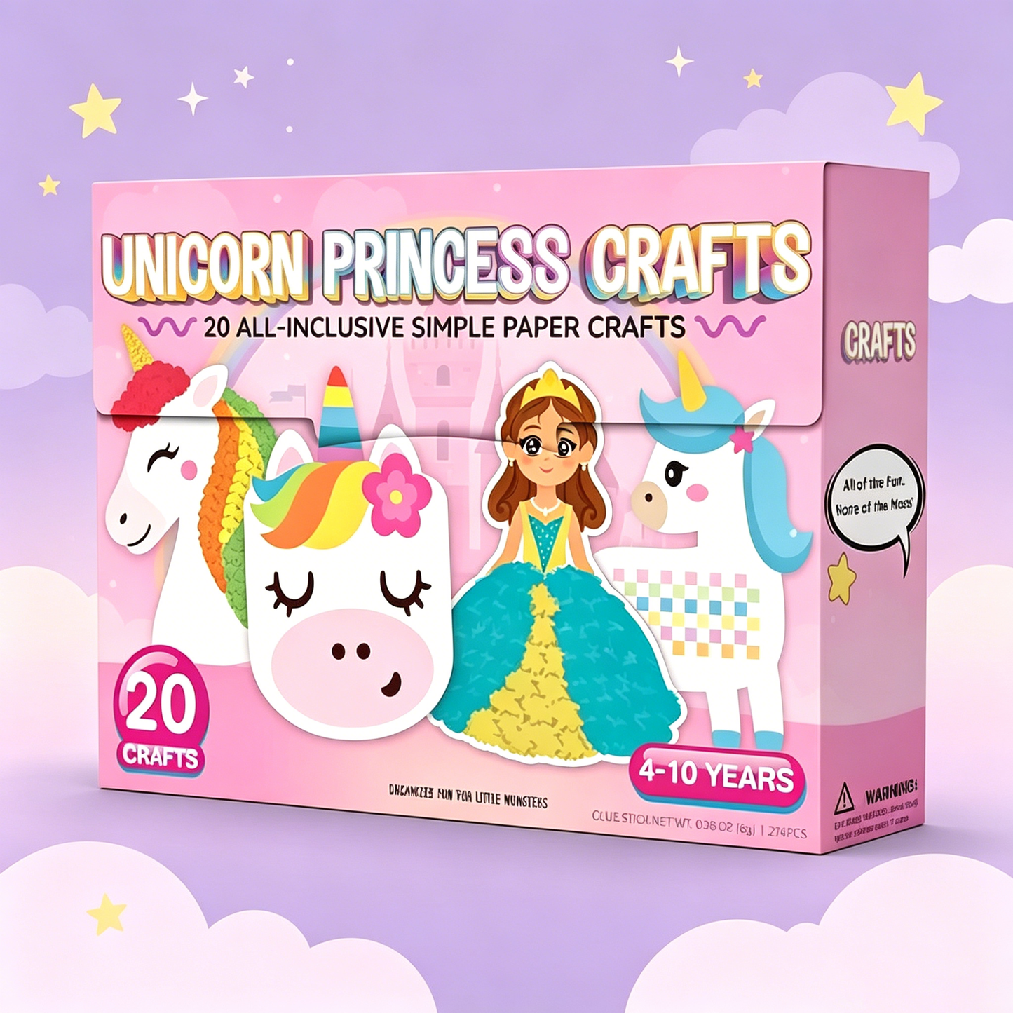 🎨❤️ 20 Princess & Unicorn Crafts in a Box – Fun Mess-Free DIY Kit for Kids Ages 3–8.