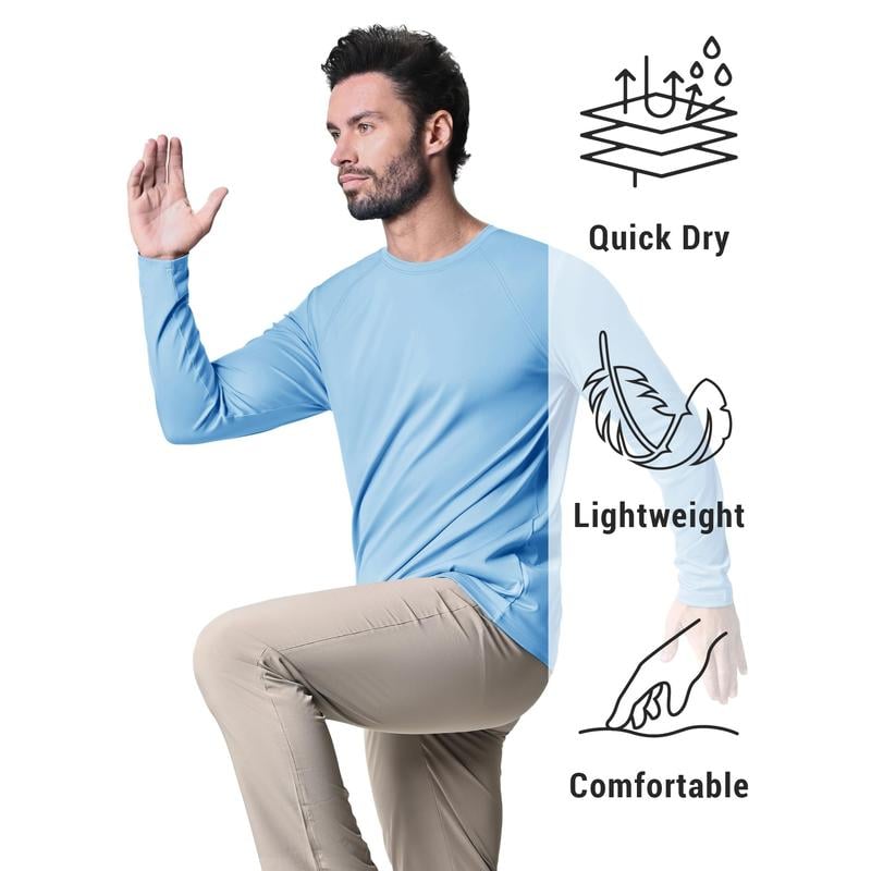 🏆50K+ Sold⚡ Men’s UPF 50+ Long Sleeve Performance Shirt – Quick Dry, Lightweight & Breathable.