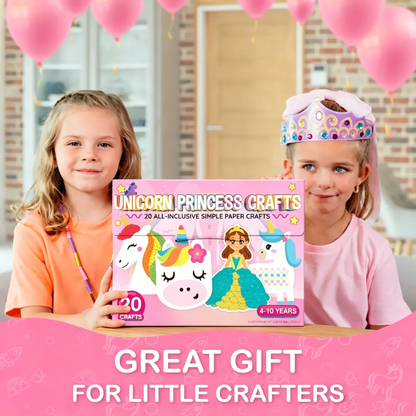 🎨❤️ 20 Princess & Unicorn Crafts in a Box – Fun Mess-Free DIY Kit for Kids Ages 3–8.