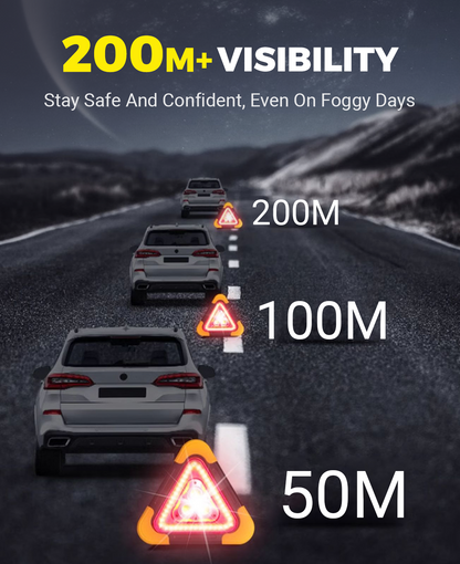 🔥2025 New Arrival🔥3-IN-1 Solar Emergency Triangle Warning Light at the Roadside.