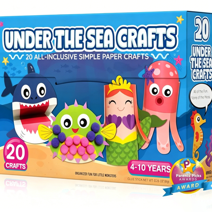🎨❤️ 20 Princess & Unicorn Crafts in a Box – Fun Mess-Free DIY Kit for Kids Ages 3–8.