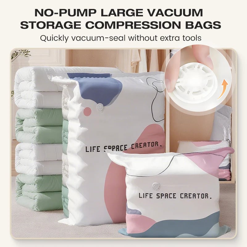 No-Pump Large Vacuum Storage Compression Bags.