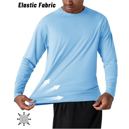 🏆50K+ Sold⚡ Men’s UPF 50+ Long Sleeve Performance Shirt – Quick Dry, Lightweight & Breathable.