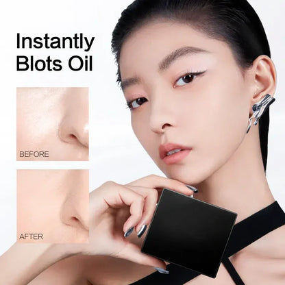 Black Magnet Oil Blotting Setting Sheet - 2 in 1.