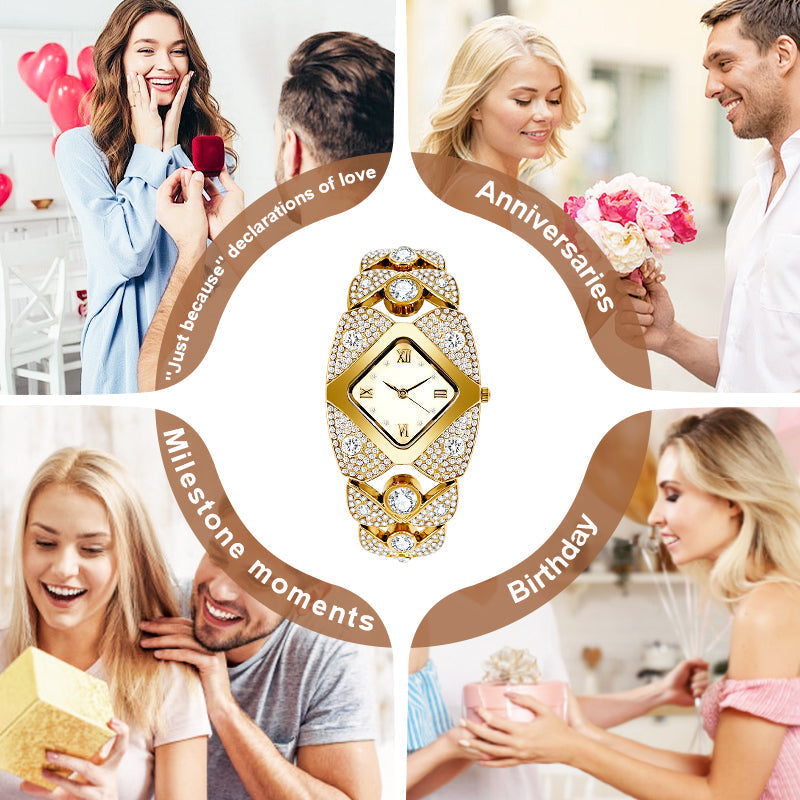 ⏳Time-limited Special⌛Women's Retro Quartz Watch with Sparkling Rhinestones