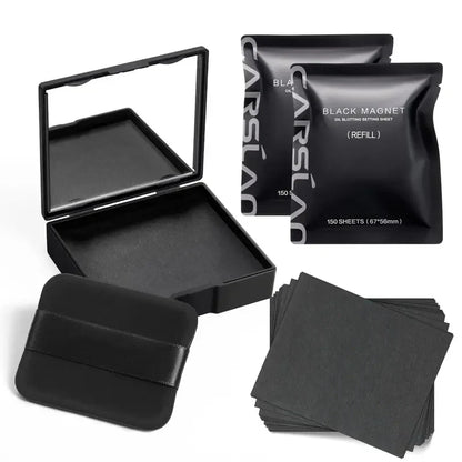 Black Magnet Oil Blotting Setting Sheet - 2 in 1.