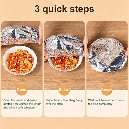 Food Container Aluminum Foil Heat-Retaining Cover(50 Pcs).