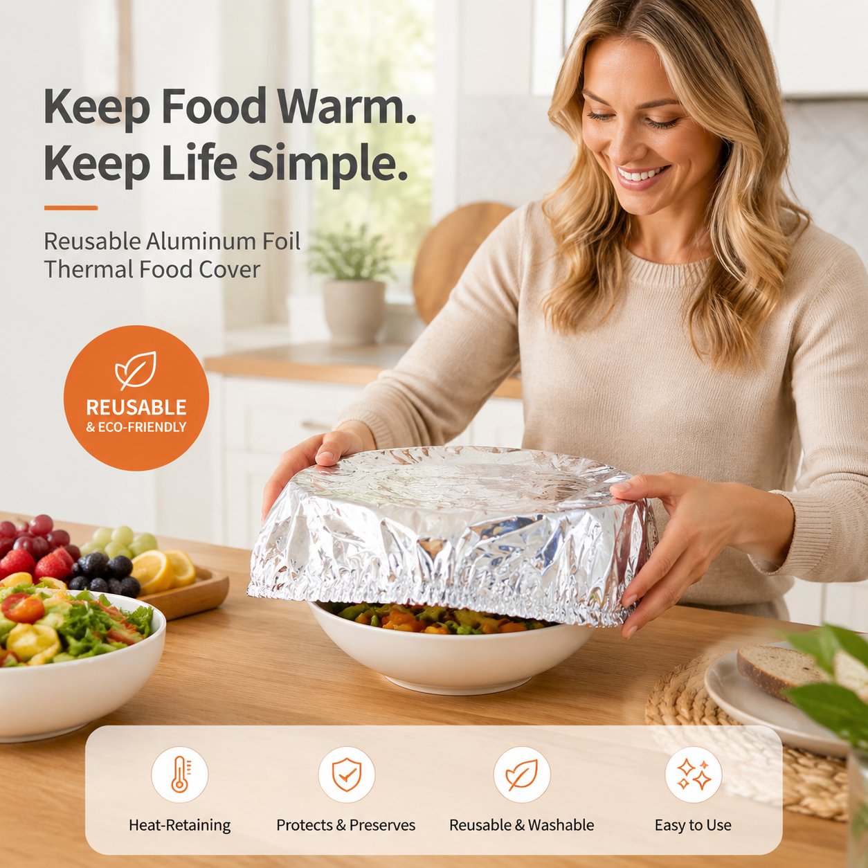 Food Container Aluminum Foil Heat-Retaining Cover(50 Pcs).
