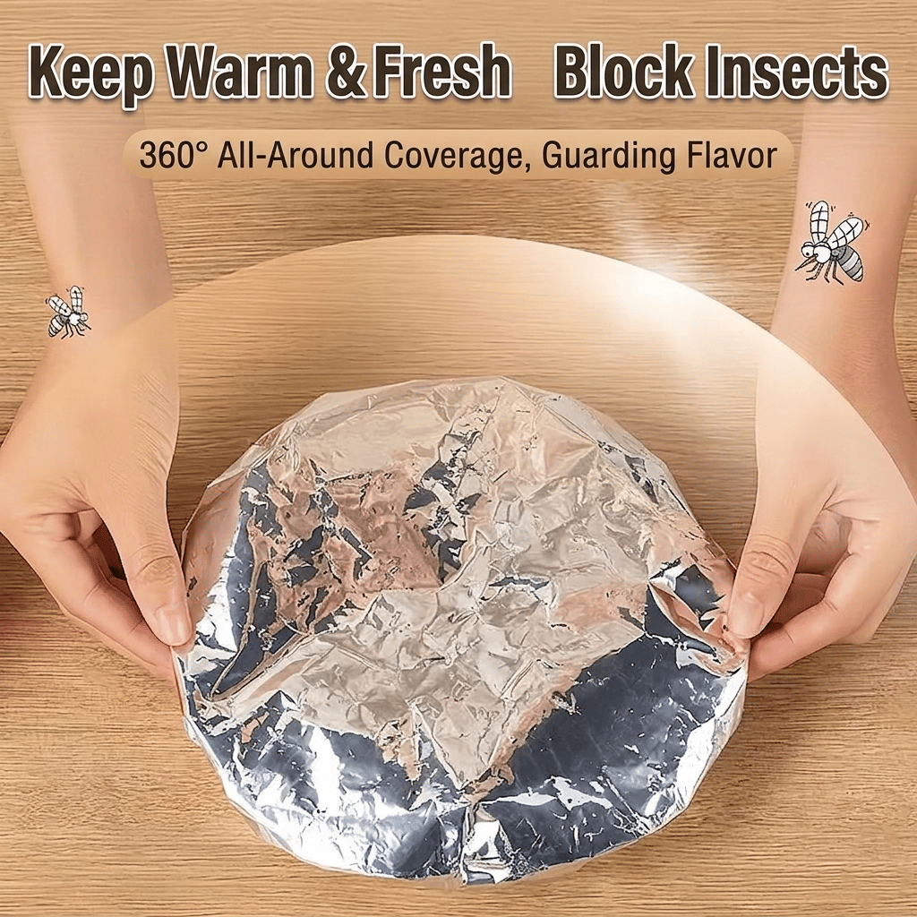 Food Container Aluminum Foil Heat-Retaining Cover(50 Pcs).