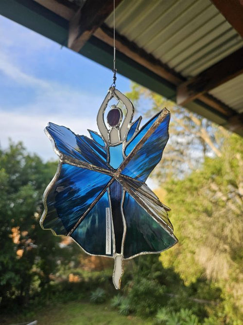 Dancing Lady Stained Glass Spinner