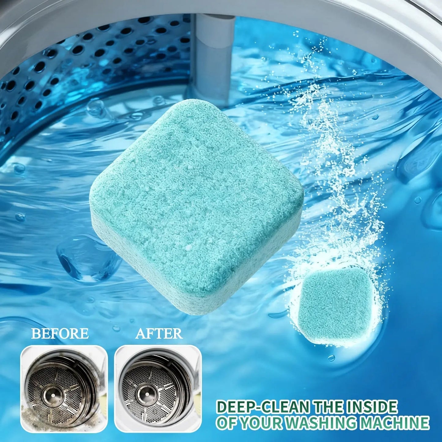 🔥 Powerful Washer Deep Cleaner Tablets – Eliminate Hidden Bacteria & Bad Smells Fast.