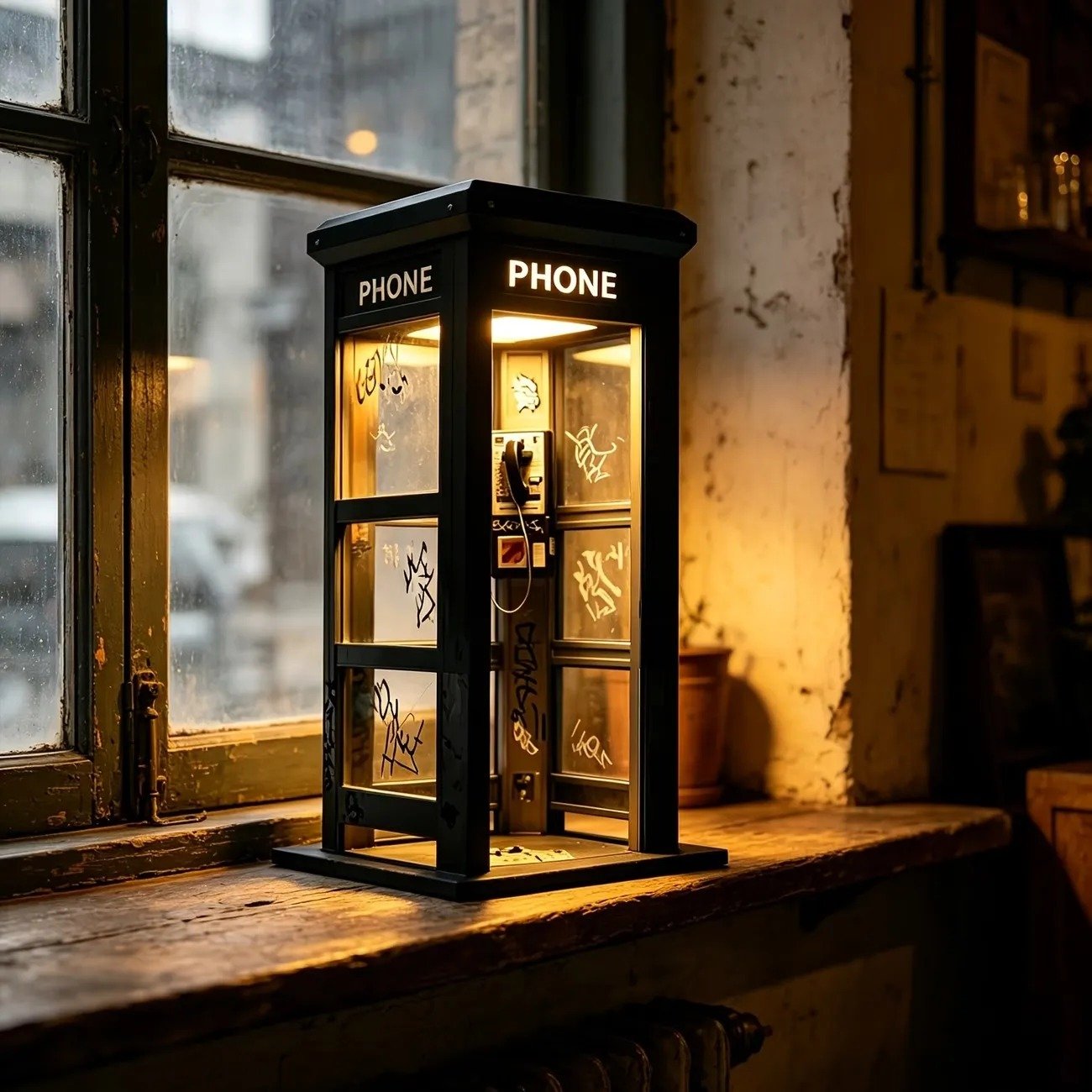 📞50% OFF NOW✨Vintage Phone Booth Ambient Lamp.