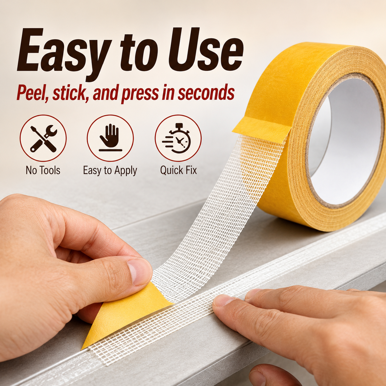 Strong Adhesive Double-sided Gauze Fiber Mesh Tape.