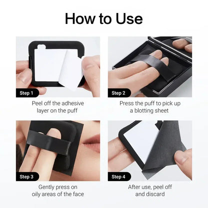 Black Magnet Oil Blotting Setting Sheet - 2 in 1.