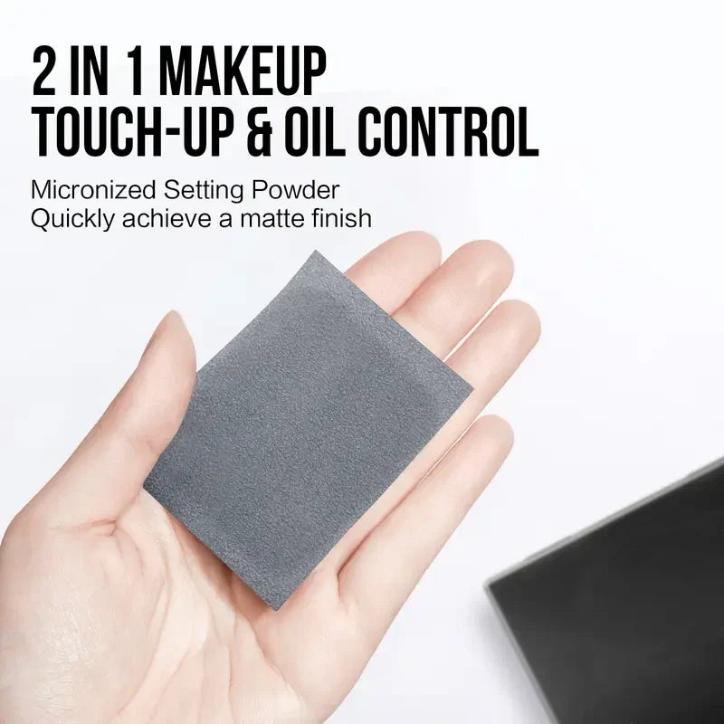 Black Magnet Oil Blotting Setting Sheet - 2 in 1.