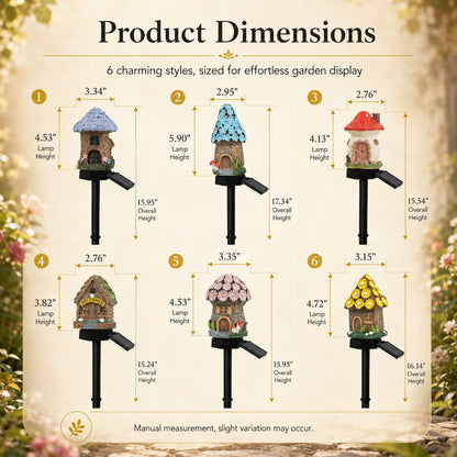 🍄Solar Fairy Tale Mushroom Cottage Garden Light – Whimsical Warm Glow for Paths, Patios & Flower Beds🌙(Buy More Save More).