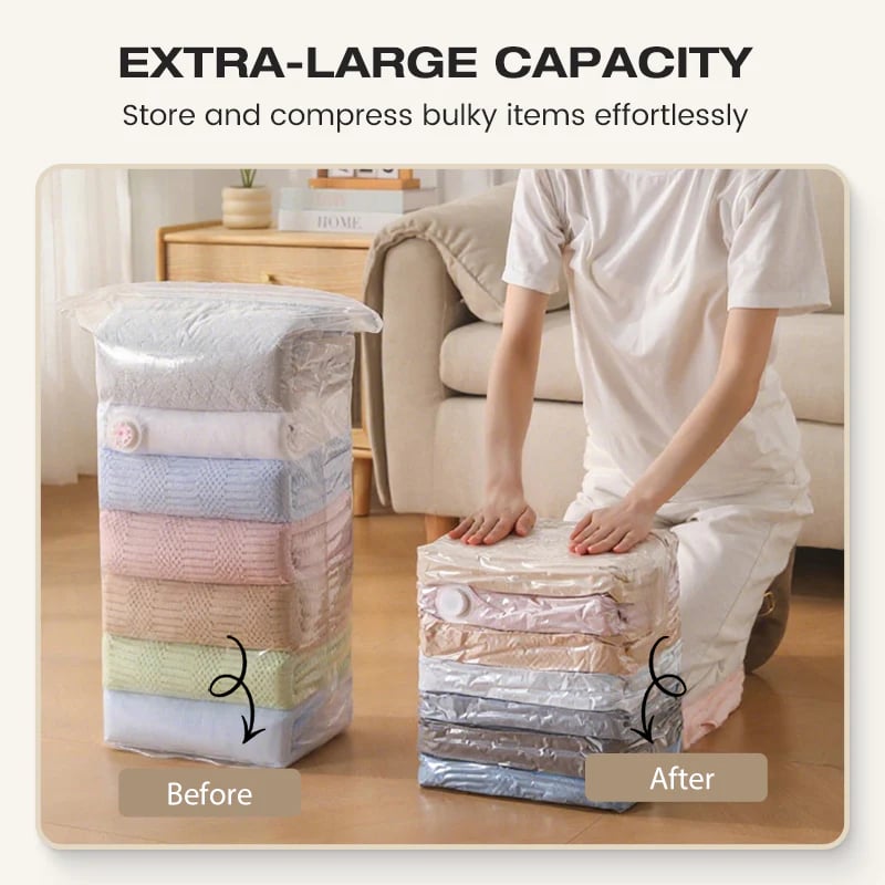 No-Pump Large Vacuum Storage Compression Bags.