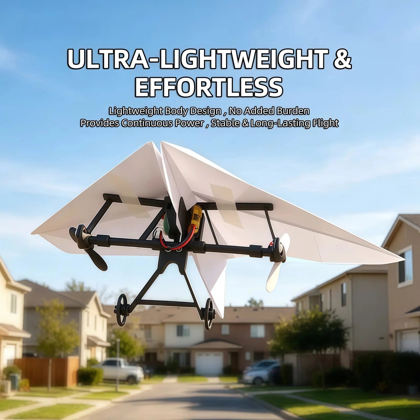 Power-Up RC Paper Airplane Kit with Gyro Stabilizer – DIY Electric Remote Control Plane with Dual Propellers, Lightweight Foldable Flying STEM Toy.
