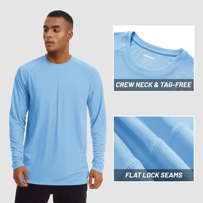🏆50K+ Sold⚡ Men’s UPF 50+ Long Sleeve Performance Shirt – Quick Dry, Lightweight & Breathable.