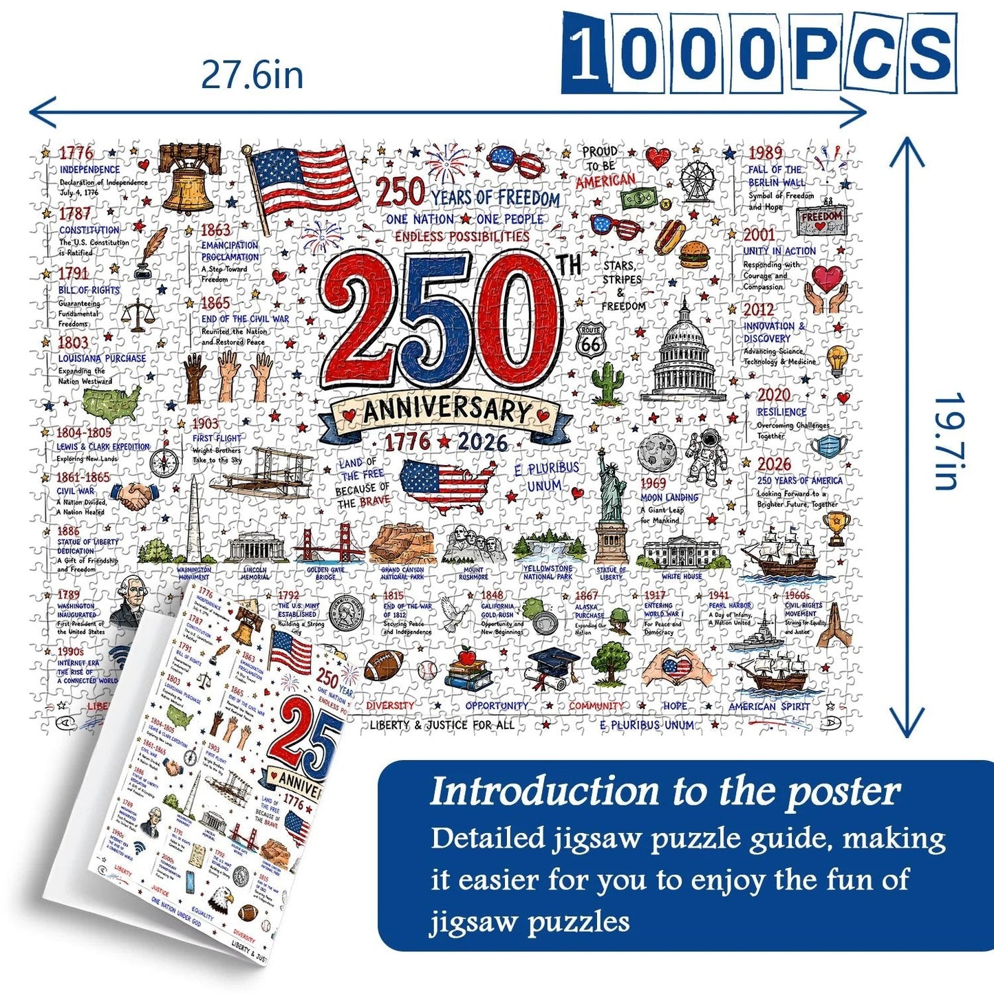 Patriotic America Jigsaw Puzzle 1000 Pieces.