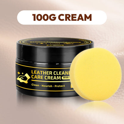 Leather Care & Cleaning Cream with Sponge