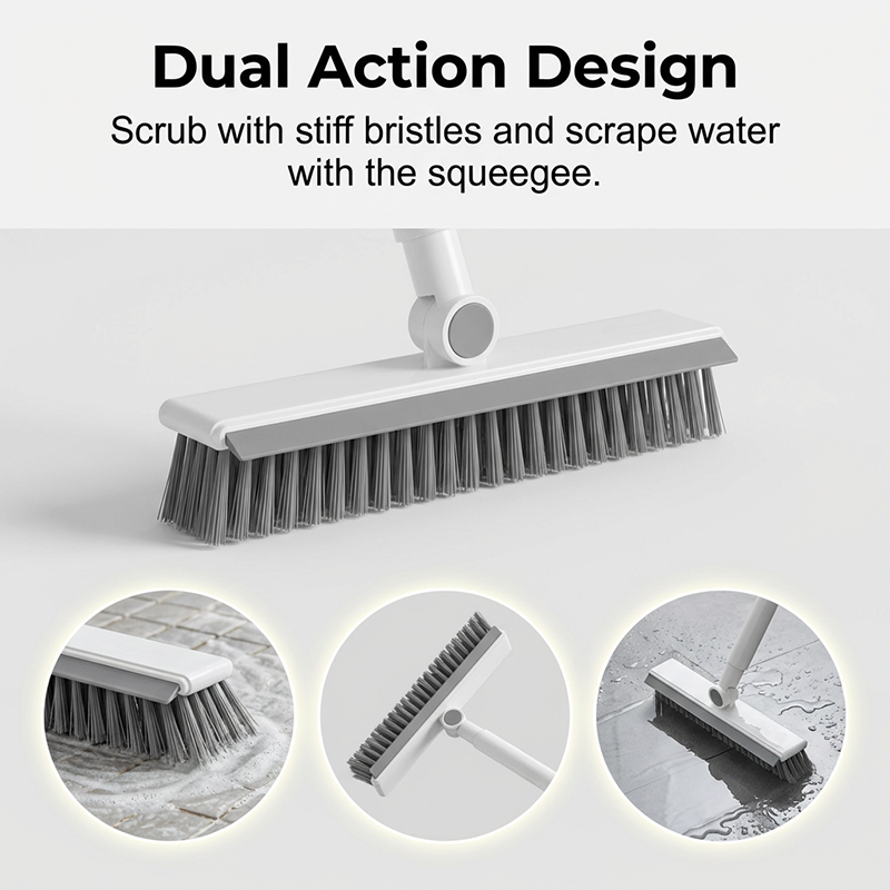 🧹 2-in-1 Grout & Corner Scrubber Brush with Squeegee🫧.