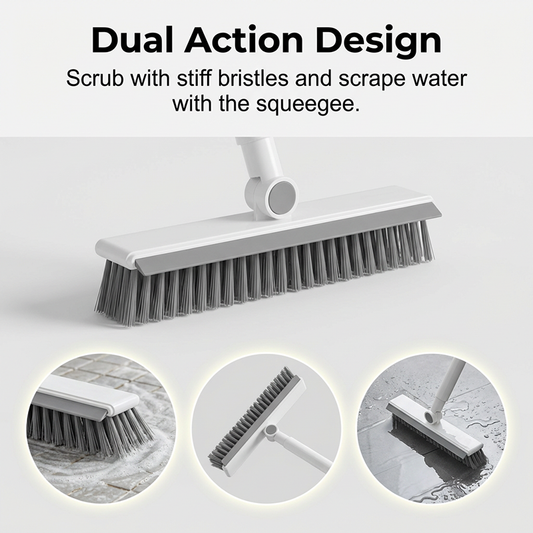 🧹 2-in-1 Grout & Corner Scrubber Brush with Squeegee🫧.