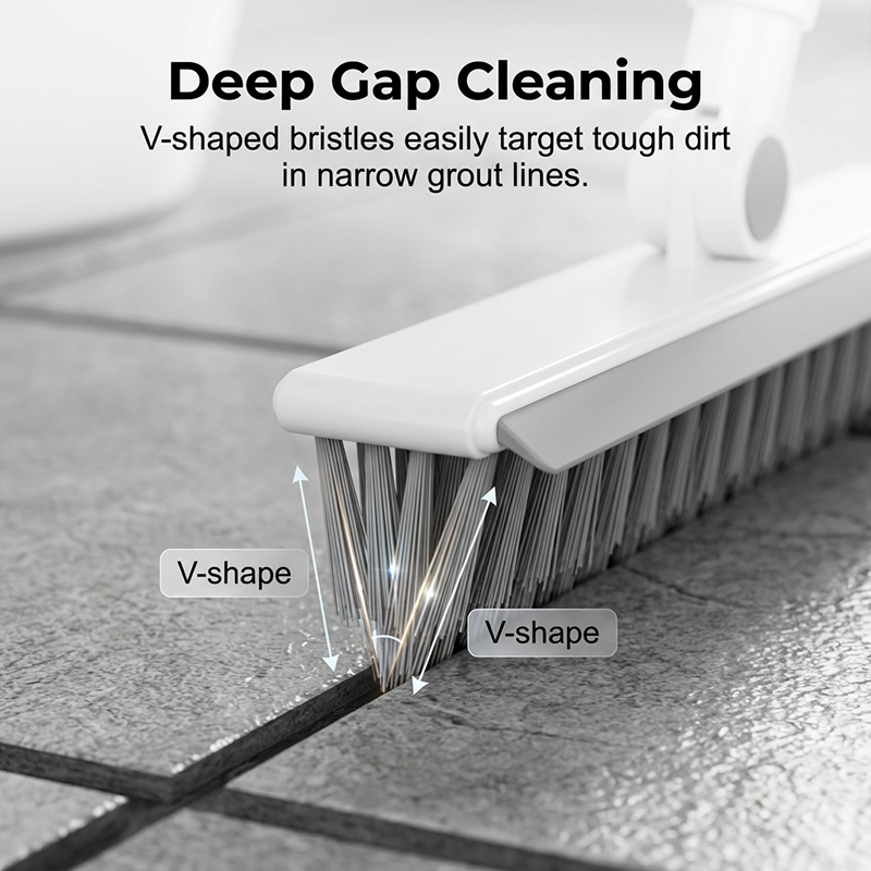 🧹 2-in-1 Grout & Corner Scrubber Brush with Squeegee🫧.