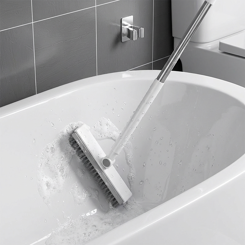 🧹 2-in-1 Grout & Corner Scrubber Brush with Squeegee🫧.