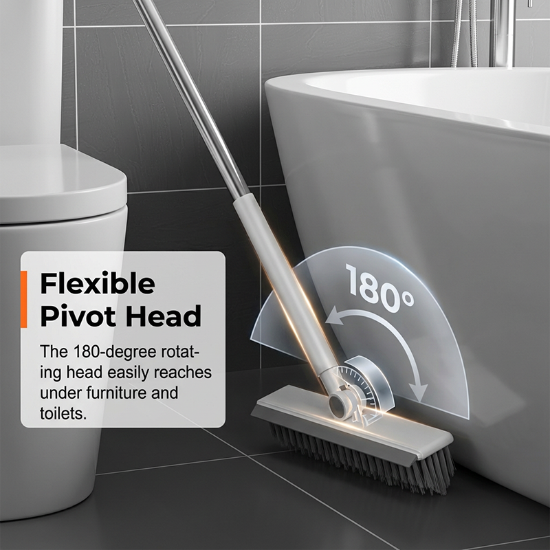 🧹 2-in-1 Grout & Corner Scrubber Brush with Squeegee🫧.