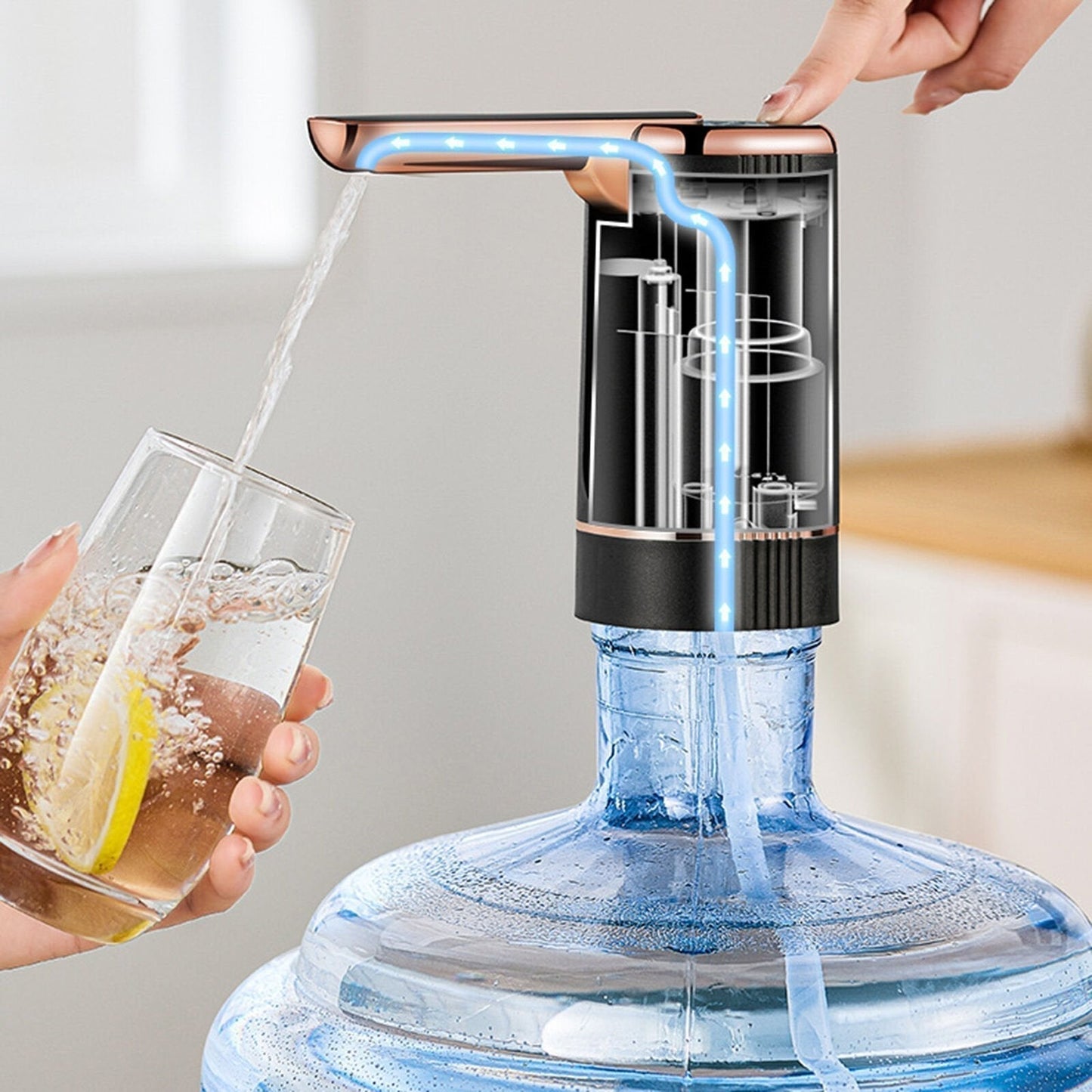 🏠 Automatic dispenser pump – multifunctional, silent & perfect for home, office, summer cottage & camping, fits most standard bottles 🌿.
