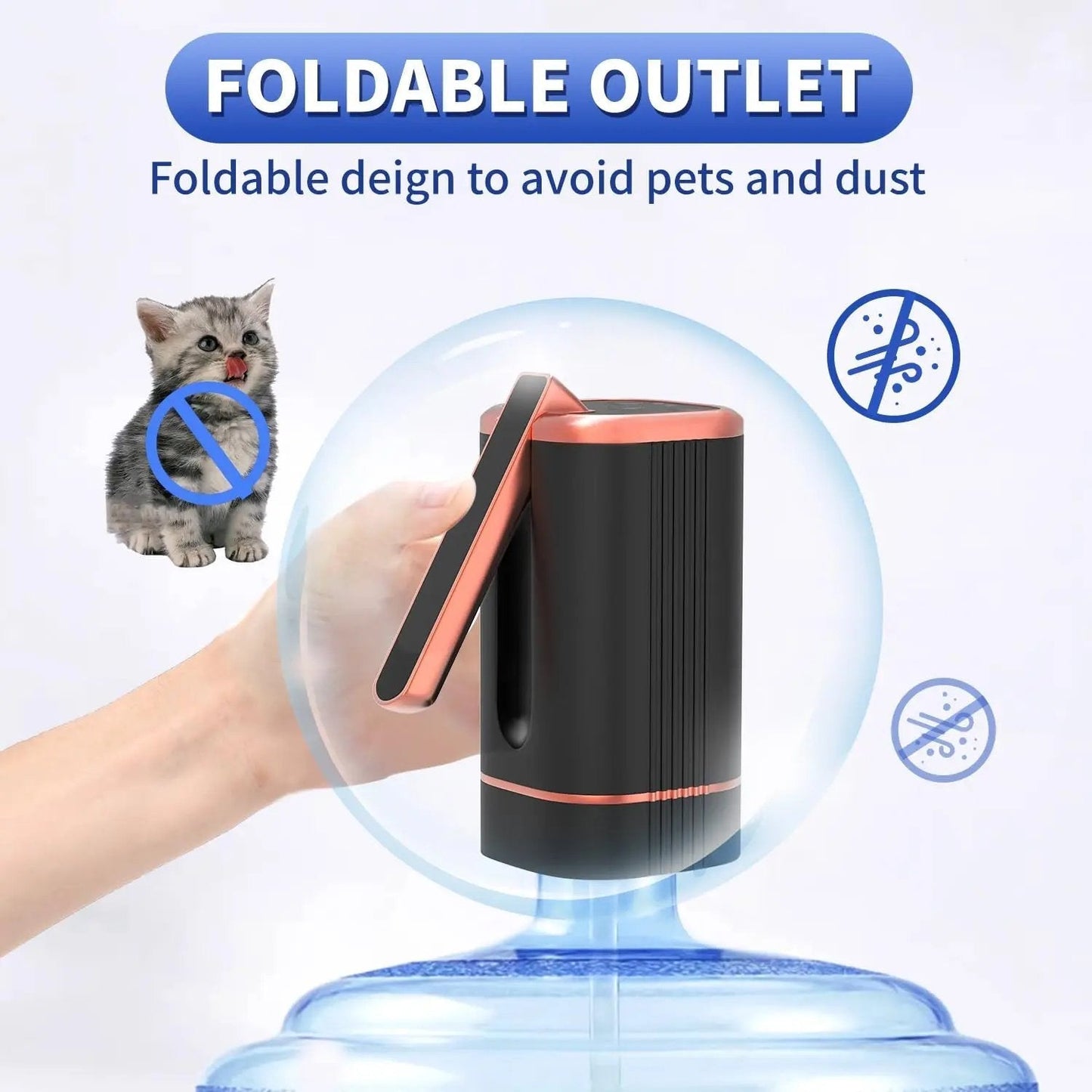 🏠 Automatic dispenser pump – multifunctional, silent & perfect for home, office, summer cottage & camping, fits most standard bottles 🌿.