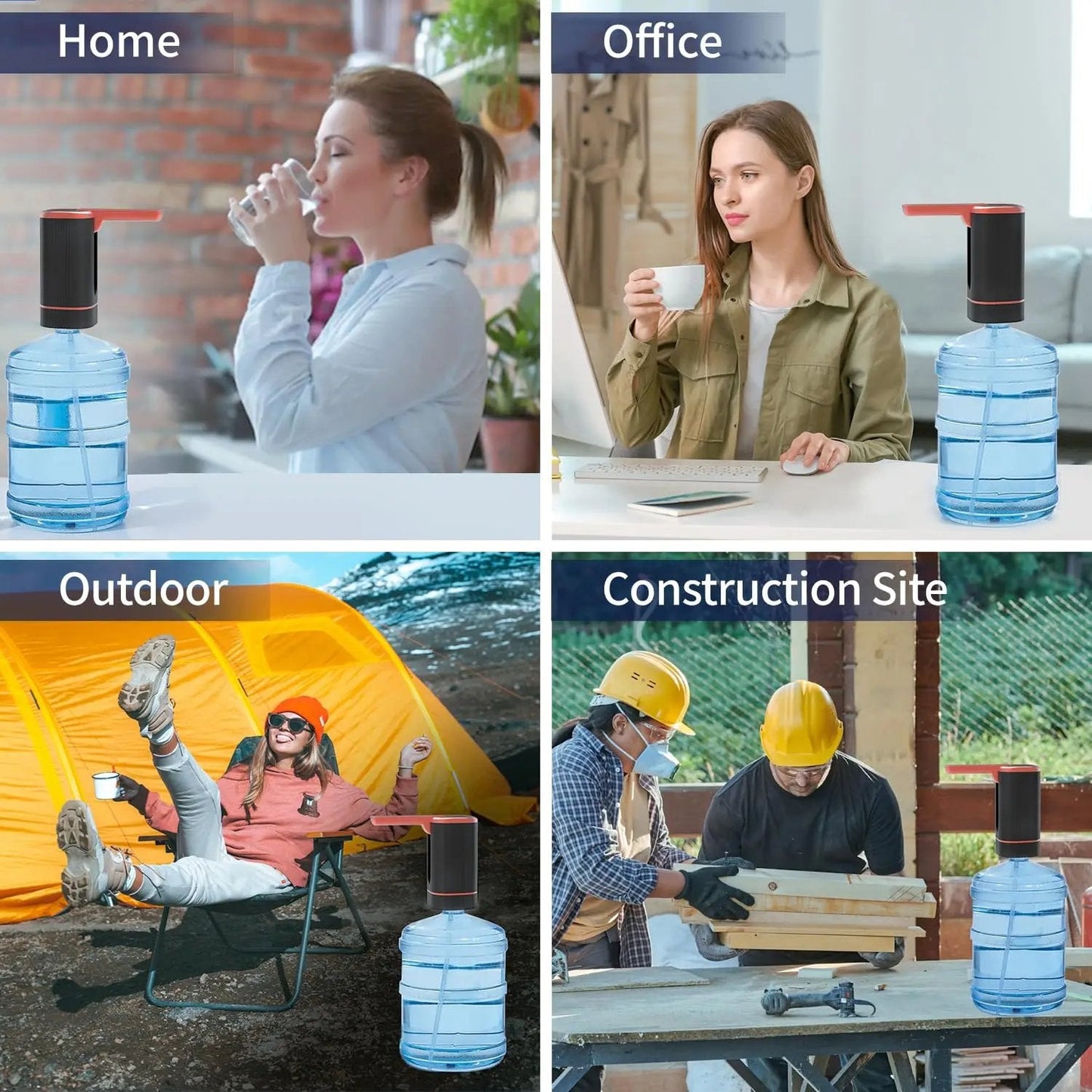 🏠 Automatic dispenser pump – multifunctional, silent & perfect for home, office, summer cottage & camping, fits most standard bottles 🌿.